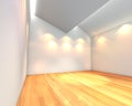 Empty room white wall with Ceiling serration Royalty Free Stock Photo