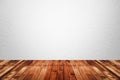 Empty room of white wall and wood floor Royalty Free Stock Photo