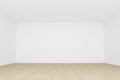 Empty room ,white wall with wood floor Royalty Free Stock Photo