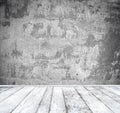 Empty room with white wall and wooden floor Royalty Free Stock Photo