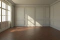 Empty Room With White Walls and Wooden Floors. Generative AI Royalty Free Stock Photo