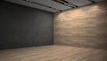 Empty room whith wooden wall