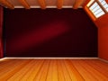 Empty room, window, attic, Royalty Free Stock Photo