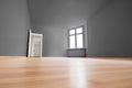 Empty room, wooden floor in new apartment Royalty Free Stock Photo