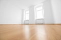 Empty room, wooden floor in new apartment Royalty Free Stock Photo