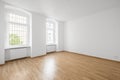 Empty room, wooden floor in new apartment Royalty Free Stock Photo