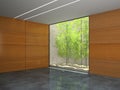 Empty room with wooden panel walls Royalty Free Stock Photo
