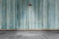 Empty room - wooden wall with lamp and laminate flooring. User for background Royalty Free Stock Photo