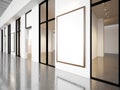 Empty rooms in contemporary gallery with blank Royalty Free Stock Photo