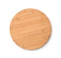 Empty round bamboo pizza cutting board