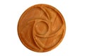 Empty round compartmental dish from beech wood, top view Royalty Free Stock Photo