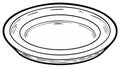 Empty round dinner plate cartoon outline kitchenware serving dish vector graphic Royalty Free Stock Photo
