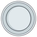 Empty round dinner plate simple kitchen dish vector illustration Royalty Free Stock Photo