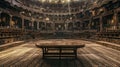 Empty round fight Colosseum arena in Italy. Italian ring for tra