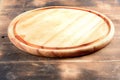 empty round wooden board ideal for placing plates and food montages