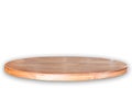 Empty round wooden table top