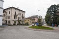 Empty roundabout and architectural view of Lugano