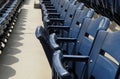 Empty Row of Blue Stadium Seats Royalty Free Stock Photo