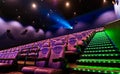 Empty row of seats in a cinema Royalty Free Stock Photo