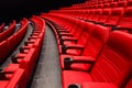 Empty rows of red theater