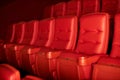 Empty rows of red theater or movie seats Royalty Free Stock Photo