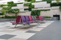 Empty rows of waiting chair at Changi airport