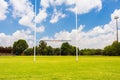 Empty rugby field on a sunny day