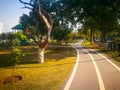 Empty running track of hill view park ,Islamabad Royalty Free Stock Photo