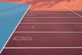 Empty running track in the stadium Royalty Free Stock Photo