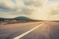 Empty runway, straight highway road with dramatic sky Royalty Free Stock Photo