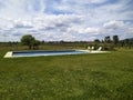 Empty rural house swimming pool Royalty Free Stock Photo