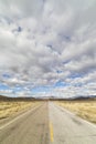 Empty rural paved road in the Nevada desert