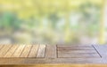 Empty rustic table against beautiful abstract summer background Royalty Free Stock Photo