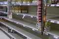 Empty Safeway store shelves show shortage of food as Coronavirus fears people to buy more