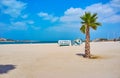 The empty sand beach, Dubai, UAE Royalty Free Stock Photo