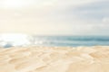 Empty sand beach in front of summer sea background with copy space Royalty Free Stock Photo