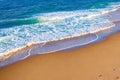 Empty Sand Beach and Soft Blue Wave on Summer Sunny Day Royalty Free Stock Photo