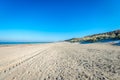Empty sandy beach on the Dutch North Sea coast Royalty Free Stock Photo