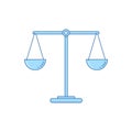 Empty scales in balance. Vector illustration. Flat linear design Royalty Free Stock Photo