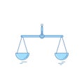 Empty scales in balance. Vector illustration. Flat linear design Royalty Free Stock Photo