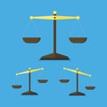 Empty scales on blue background. Flat style.