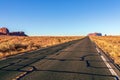 Empty scenic highway Highway 163 leading to Monument Valley. Royalty Free Stock Photo