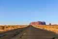 Empty scenic highway Highway 163 leading to Monument Valley. Royalty Free Stock Photo