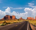 Empty scenic highway in Monument Valley Royalty Free Stock Photo
