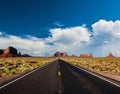 Empty scenic highway in Monument Valley Royalty Free Stock Photo