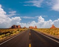 Empty scenic highway in Monument Valley Royalty Free Stock Photo