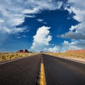 Empty scenic highway in Monument Valley