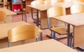 Empty school class after class. School desks and chairs, back to school Royalty Free Stock Photo