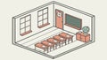 Empty school classroom, ready for new students and lessons., vector design Generative AI Royalty Free Stock Photo
