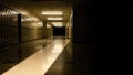 Empty School Hallway with Lockers and. Royalty Free Stock Photo